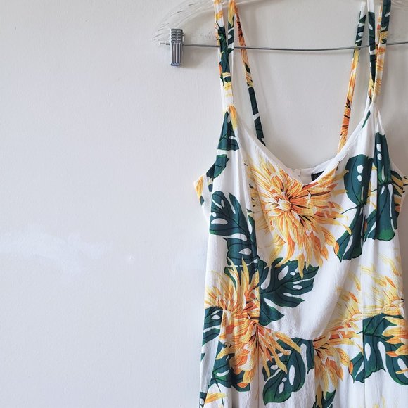 Zara Basic Floral and Leaf Print Jumpsuit - Picture 4 of 10